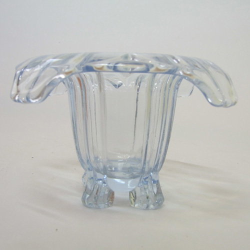Sowerby #2631 Art Deco 1930's Blue Glass Posy Bowl/Vase - Click Image to Close