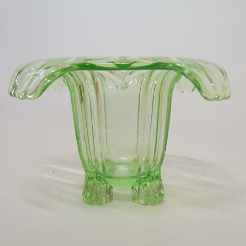 (image for) Sowerby Art Deco 1930's Uranium Green Glass Posy Bowl - Click Image to Close