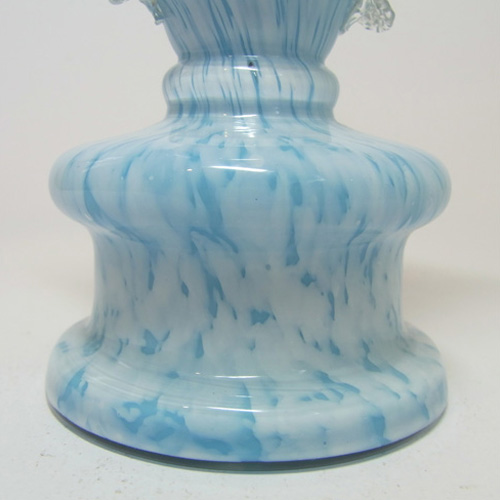 Welz Bohemian Blue & White Spatter Glass Trophy Vase - Click Image to Close