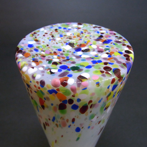 (image for) Kralik Czech Opaline/Opalescent Spatter Glass Vase - Click Image to Close