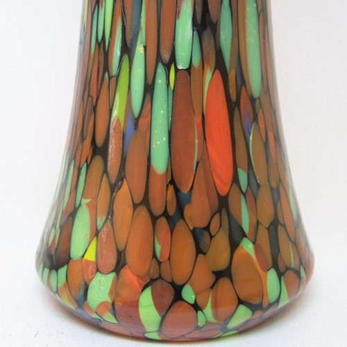 1930's Czech Multicoloured Spatter/Splatter Glass Vase - Click Image to Close