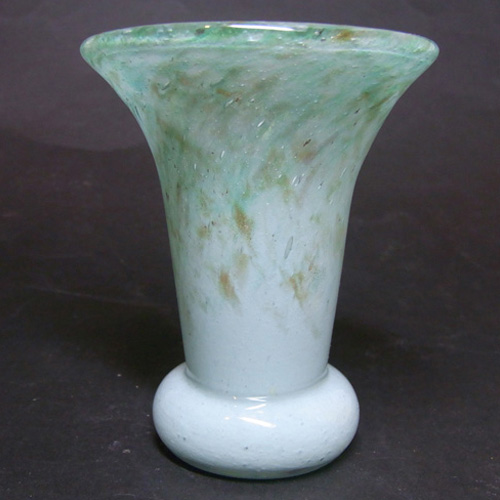 (image for) Vasart or Strathearn Aventurine Blue Glass Vase V022 - Click Image to Close