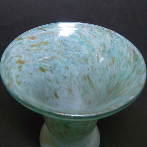 (image for) Vasart or Strathearn Aventurine Blue Glass Vase V022 - Click Image to Close