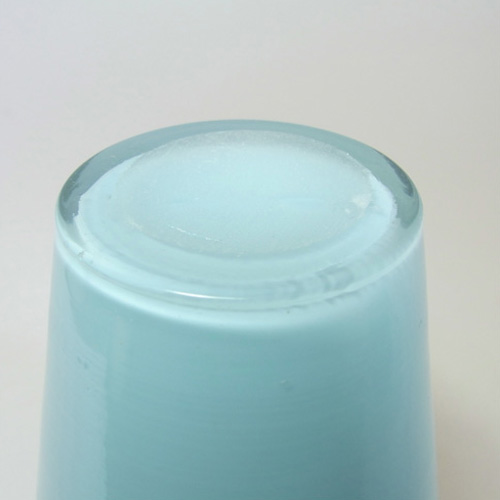 1930's Bohemian Retro Blue & Black Tango Glass Vase - Click Image to Close