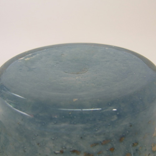 Vasart Signed Blue Mottled Glass Silver Mica Bowl B021 - Click Image to Close