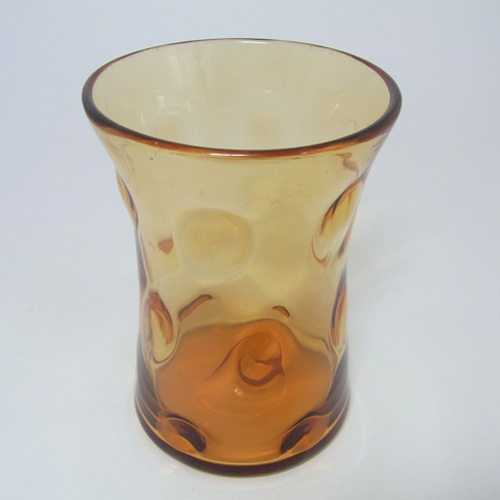 (image for) Thomas Webb Stourbridge Amber Glass Vase - Acid Stamped - Click Image to Close
