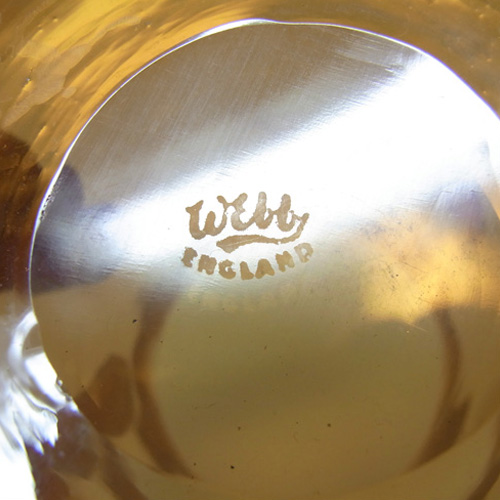 Thomas Webb Stourbridge Amber Glass Vase - Acid Stamped - Click Image to Close