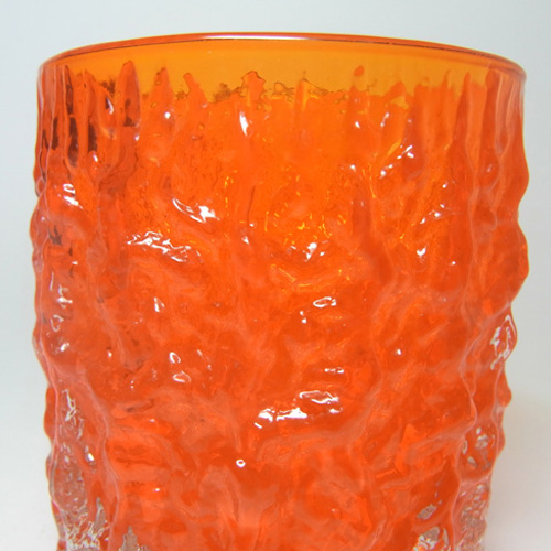 (image for) Selezione IVV Italian Orange Glass Textured Bark Tumbler - Click Image to Close