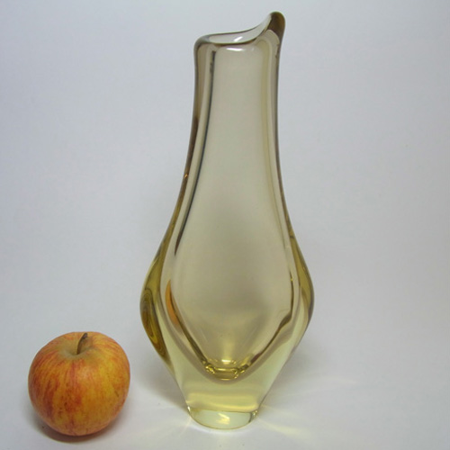 (image for) Zelezny Brod Czech Yellow Glass Vase - Miloslav Klinger - Click Image to Close