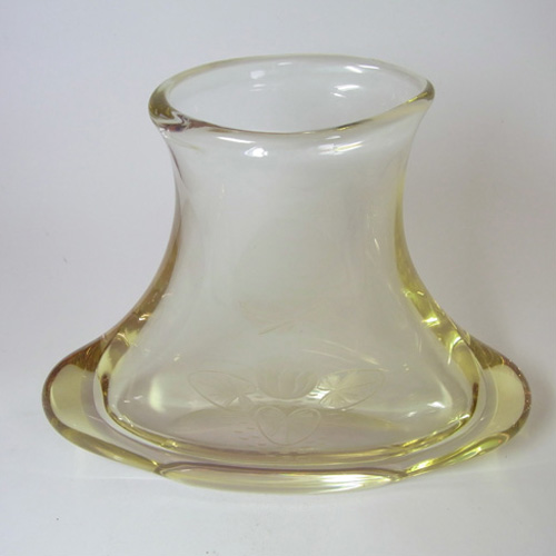 (image for) HUGE Zelezny Brod Sklo Czech Citrine Glass Vase - Click Image to Close