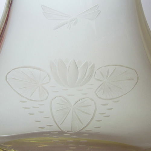 (image for) HUGE Zelezny Brod Sklo Czech Citrine Glass Vase - Click Image to Close