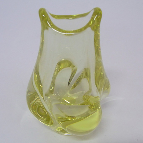 (image for) Zelezny Brod Sklo Czech Yellow Citrine Glass Vase - Click Image to Close
