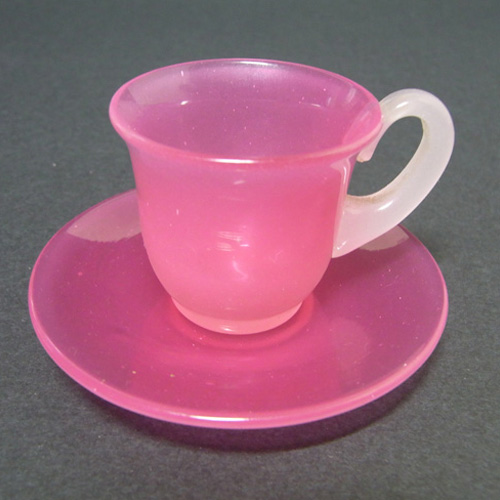(image for) Stevens + Williams Stourbridge Alabaster Glass Cup + Saucer - Click Image to Close