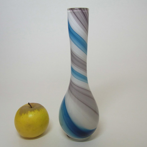 (image for) Japanese Purple, Blue & White Vintage Glass Bud Vase - Click Image to Close