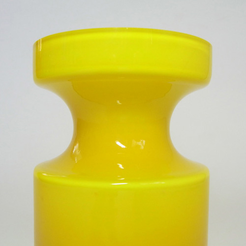 Alsterfors #S5014 Yellow Hooped Glass Vase Signed "P Ström 68" - Click Image to Close