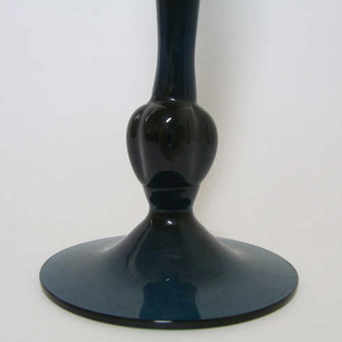 Alsterfors Set of 3 Swedish 1970's Blue Glass Stem Vases - Click Image to Close