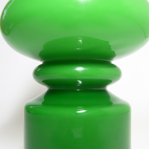 (image for) Alsterbro Green Cased Glass Hooped Vase by Gunnar Ander - Labelled - Click Image to Close