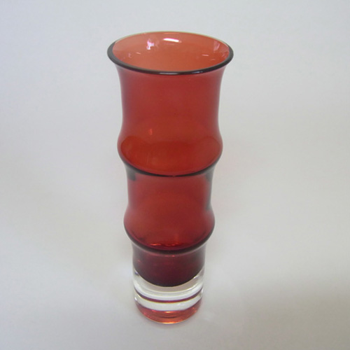 Aseda Swedish Red Glass Vase by Bo Borgstrom #B5/80 - Click Image to Close