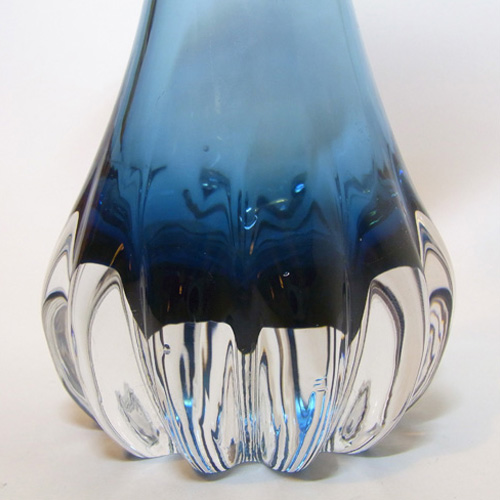 (image for) Aseda Swedish Blue Glass Jack In The Pulpit Vase - 5/45 - Click Image to Close