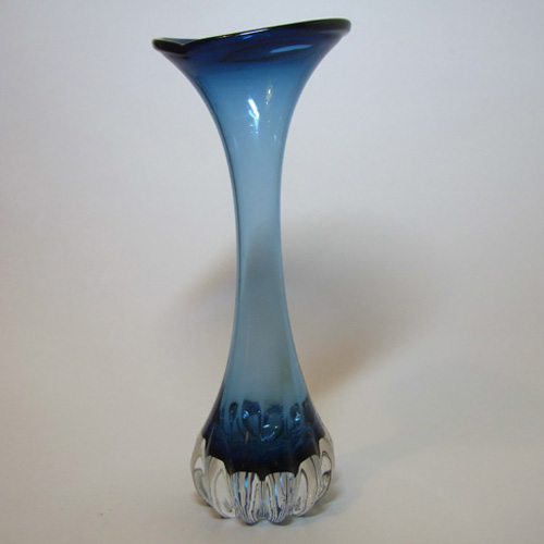 (image for) Aseda Swedish Blue Glass Jack In The Pulpit Vase - 5/45 - Click Image to Close