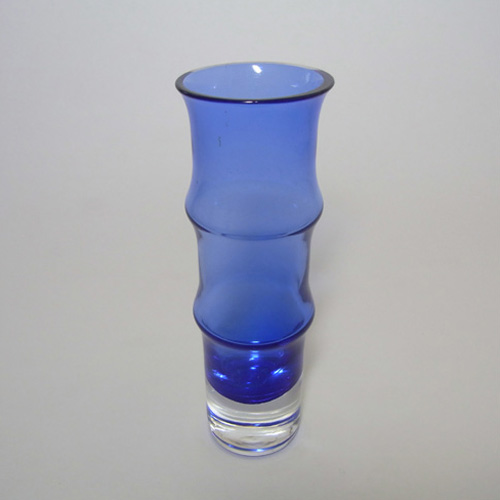 Aseda Swedish Blue Glass Bamboo 6" Vase by Bo Borgstrom #B5/87 - Click Image to Close