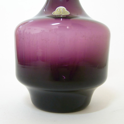 (image for) Stölzle Oberglas Austrian Purple Glass Vase - Labelled - Click Image to Close