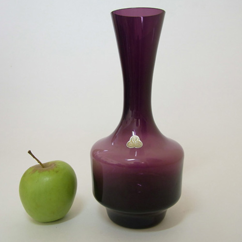 Stölzle Oberglas Austrian Purple Glass Vase - Labelled - Click Image to Close