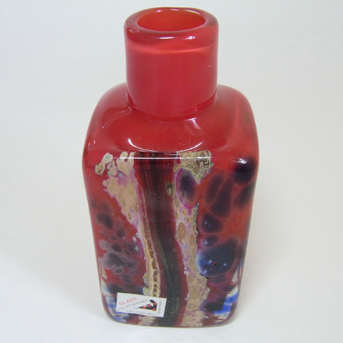 (image for) Altier Beránek #9401/12 Czech Red Glass Vase, Signed & Labelled - Click Image to Close