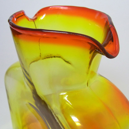 Blenko American Orange + Yellow Glass 'Water Bottle' Vase - Click Image to Close
