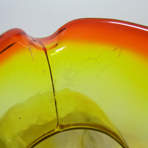 (image for) Blenko American Orange + Yellow Glass 'Water Bottle' Vase - Click Image to Close