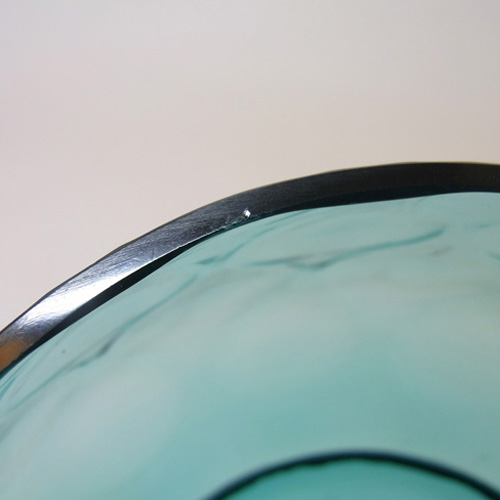 (image for) Borske Sklo 1950's Blue Glass Optical 'Olives' Bowl - Click Image to Close