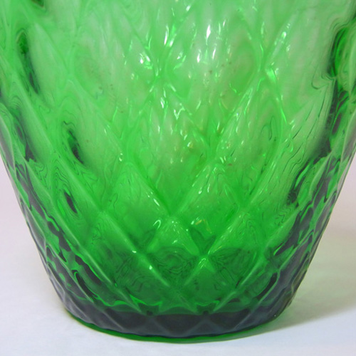 (image for) Borske Sklo 1950's Green Glass Optical 'Caro' Vase - Click Image to Close
