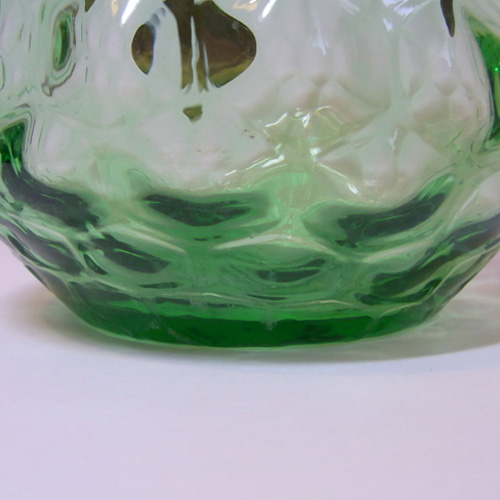 (image for) Borske Sklo 1950's Green Glass Optical 'Honeycomb' Vase - Click Image to Close