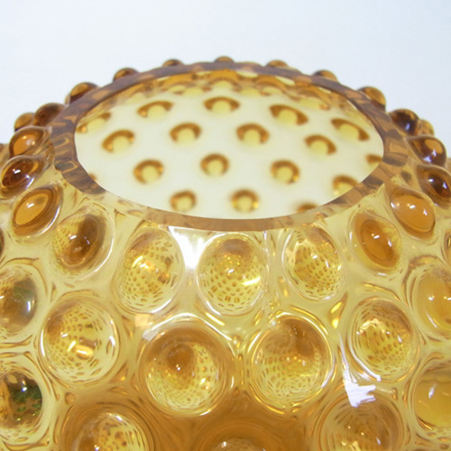 Borske Sklo 1950's Amber Glass Spherical 'Knobble' Vase - Click Image to Close