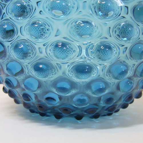(image for) Borske Sklo 1950's Blue Glass Spherical 'Knobble' Vase - Click Image to Close