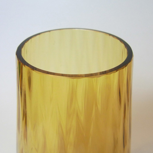 (image for) Borske Sklo 1950's Amber Glass Optical 'Caro' Vase - Click Image to Close