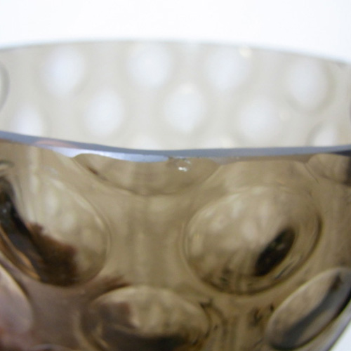 (image for) Borske Sklo 1950's Smoky Glass Optical 'Olives' Vase - Click Image to Close
