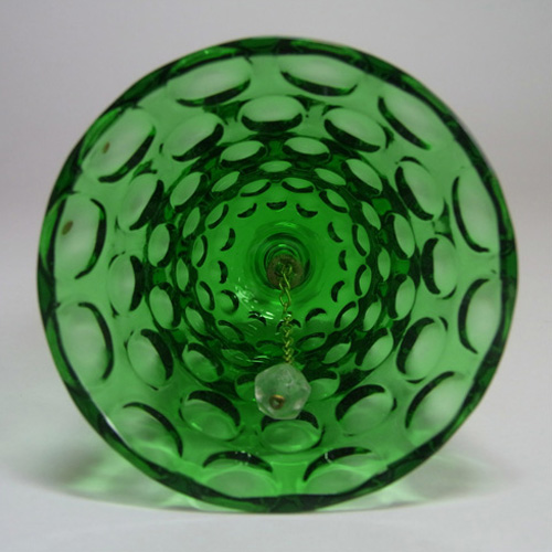 (image for) Borske Sklo 1950's Green Glass Optical 'Olives' Bell - Click Image to Close
