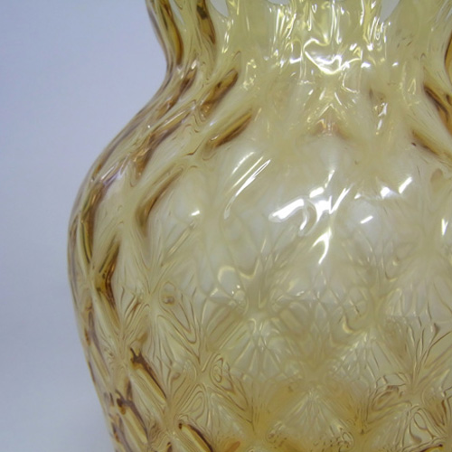 Borske Sklo 1950's Amber Glass Optical 'Caro' Vase - Click Image to Close