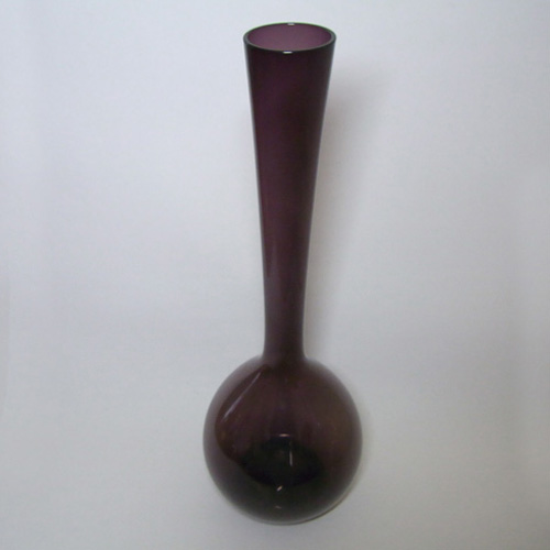 (image for) Large Scandinavian/Swedish 1950's/60's Purple Glass Bottle Vase - Click Image to Close