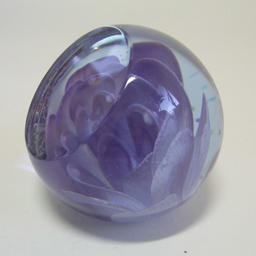 Caithness Glass "Lavendar" Paperweight - Signed + Boxed - Click Image to Close