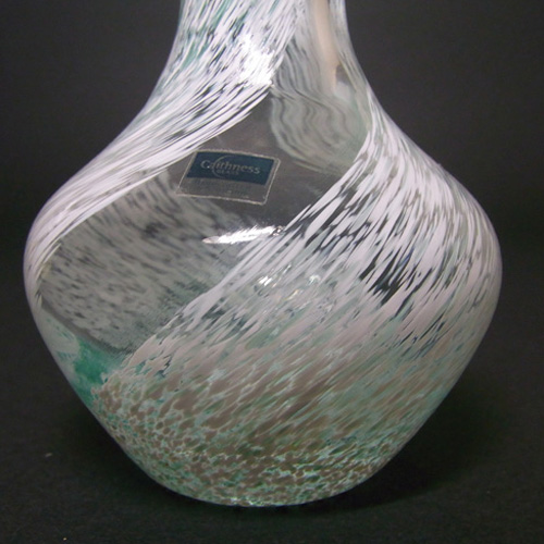 (image for) Caithness #4158 Turquoise & White Glass 'Rondo' Posy Vase - Click Image to Close