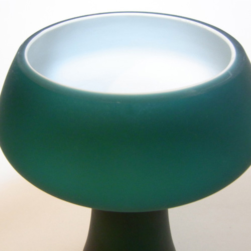Carlo Moretti Satinato Turquoise Murano Glass Vase - Label - Click Image to Close