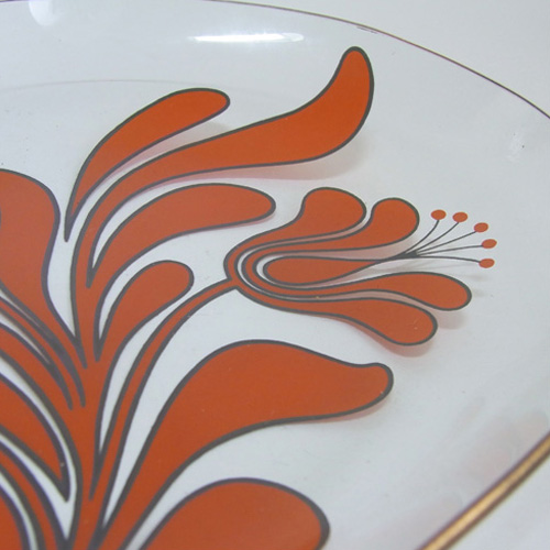 (image for) Chance Bros Orange Glass Canterbury Plate/Dish 1971 - Click Image to Close