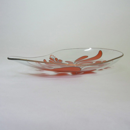 (image for) Chance Bros Orange Glass Canterbury Plate/Dish 1971 - Click Image to Close