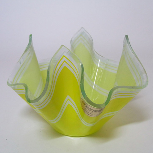 (image for) Chance Brothers Yellow Glass 'Bandel-2' Handkerchief Vase - Click Image to Close