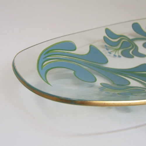 (image for) Chance Bros Turquoise Glass Canterbury Plate/Dish 1971 - Click Image to Close