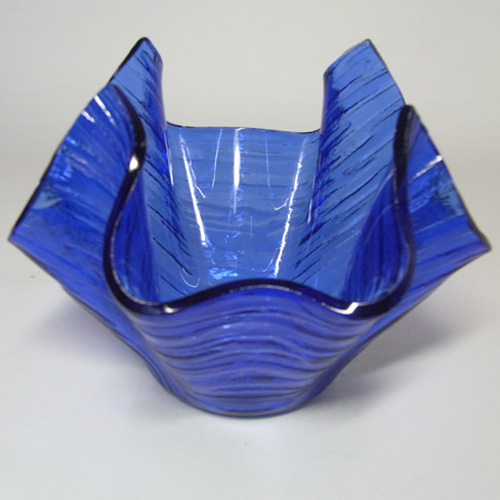 (image for) Chance Brothers Blue Glass 'Cotswold' Handkerchief Vase - Click Image to Close
