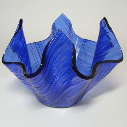 (image for) Chance Brothers Blue Glass 'Cotswold' Handkerchief Vase - Click Image to Close