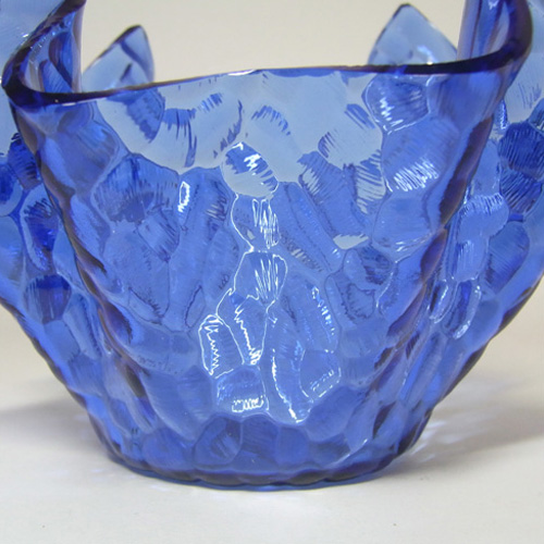 Chance Brothers Blue Glass 'Small Arctic' Handkerchief Vase - Click Image to Close